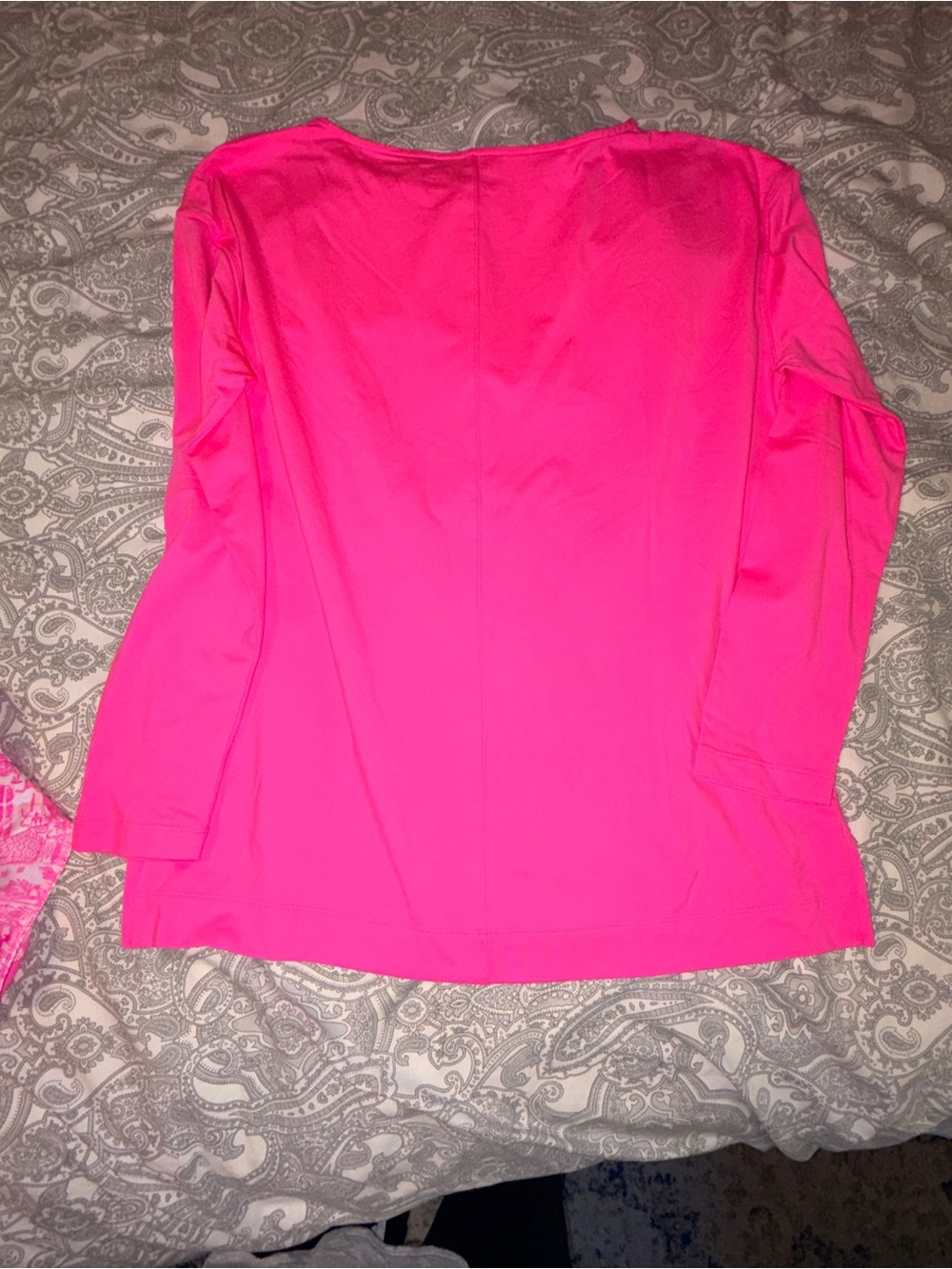 Lilly Pulitzer Bright Hot Pink 3/4 Sleeve Tee - Picture 2 of 5